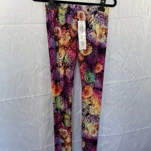 The Legging Store - Multicolor varigated flower Leggings Size Large NWT